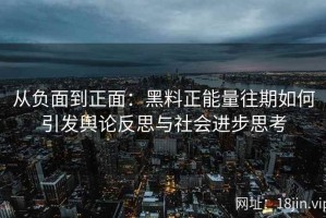 从负面到正面：黑料正能量往期如何引发舆论反思与社会进步思考