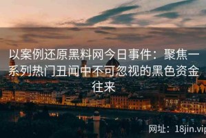 以案例还原黑料网今日事件：聚焦一系列热门丑闻中不可忽视的黑色资金往来