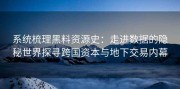 系统梳理黑料资源史：走进数据的隐秘世界探寻跨国资本与地下交易内幕