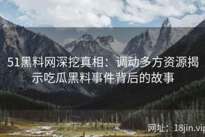 51黑料网深挖真相：调动多方资源揭示吃瓜黑料事件背后的故事