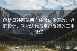 解析日韩网站用户体验优化实战：界面设计、功能迭代与用户反馈的三重验证